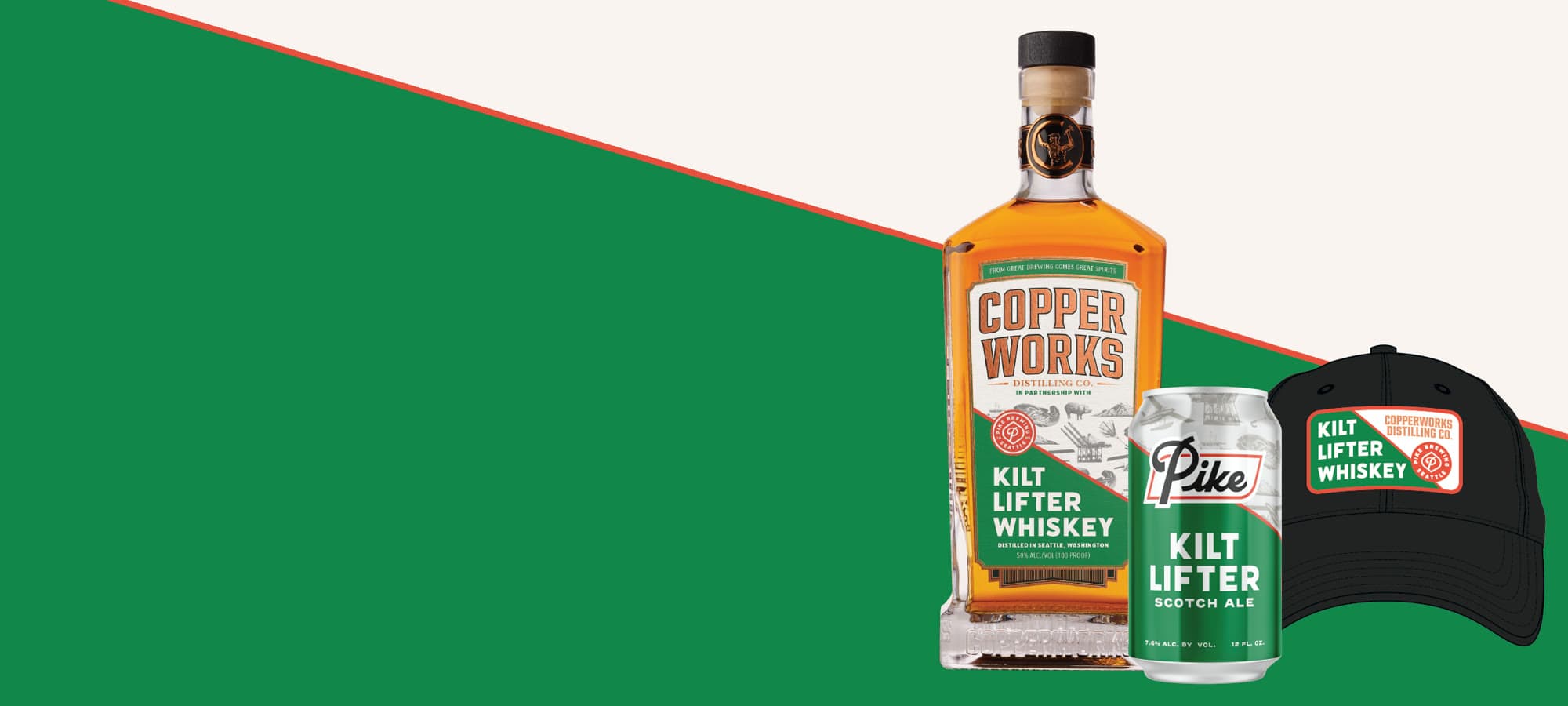 Copperworks Kilt Lifter Whiskey alongside other Kilt Lifter Whiskey Trail products.